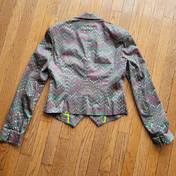 Riani Luxury Cotton Stretch Gray with Colourful Dashes Blazer 4 - Picture 4 of 15